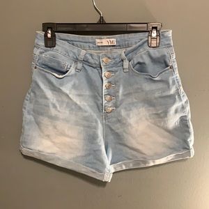 YMI High Rise button up shorts